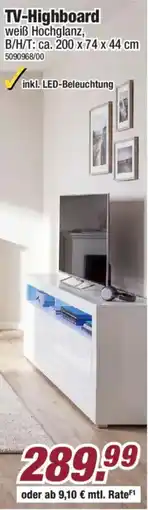 Poco TV-Highboard weiß Hochglanz Angebot