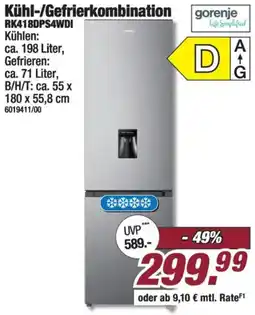 Poco Kühl-/Gefrierkombination gorenje Angebot