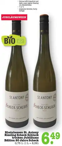 Scheck-in-Center Rheinhessen St. Antony Riesling Scheck Schluck trocken Jubiläums Edition 80 Jahre Scheck Angebot
