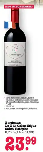 Scheck-in-Center Bordeaux Le C de Calon Ségur Saint-Estèphe Angebot