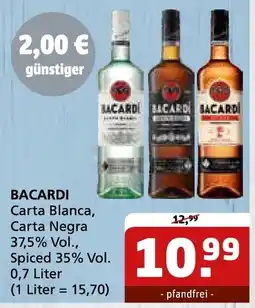 Getränke Quelle BACARDI Carta Blanca, Carta Negra, Spiced Angebot