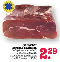 Scheck-in-Center Spanischer Serrano-Schinken Angebot