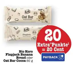 Scheck-in-Center Bio Koro Flapjack Banana Bread oder Oat Bar Cocoa Angebot