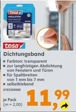 Globus Baumarkt tesa Dichtungsband Angebot