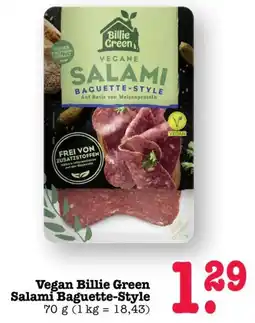 Scheck-in-Center Vegan Billie Green Salami Baguette-Style Angebot
