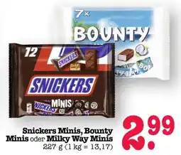 Scheck-in-Center Snickers Minis, Bounty Minis oder Milky Way Minis Angebot