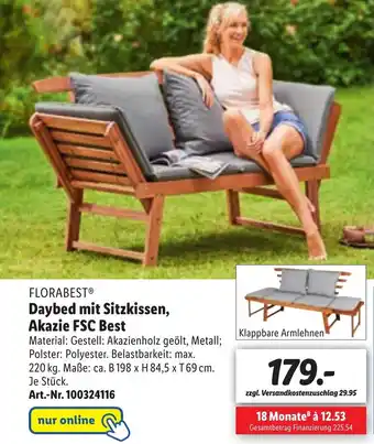 Lidl Florabest Daybed mit Sitzkissen Akazie FSC Best Angebot