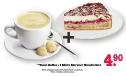 Scheck-in-Center Tasse Kaffee + 1 Stück Meraner Nusskuchen Angebot