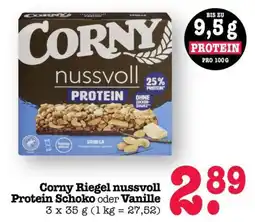 Scheck-in-Center Corny Riegel nussvoll Protein Schoko oder Vanille Angebot
