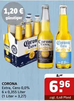 Getränke Quelle CORONA Extra, Cero 0,0% Angebot