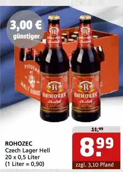 Getränke Quelle ROHOZEC Czech Lager Hell Angebot