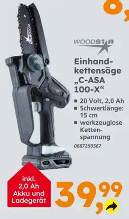 Globus Baumarkt WOODSTAR Einhand-kettensäge „C-ASA 100-X“ Angebot