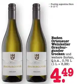 Scheck-in-Center Baden Ortenauer Weinkeller Grauburgunder trocken Angebot