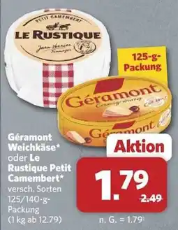 Combi Géramont Weichkäse oder Le Rustique Petit Camembert Angebot