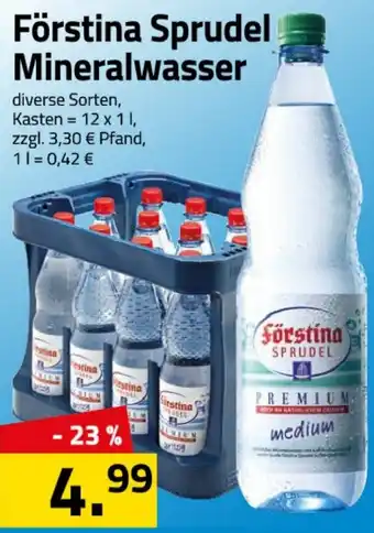 Logo Getränkemarkt Förstina Sprudel Mineralwasser 12x1L Angebot