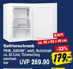 Repo Markt Gefrierschrank PKM „GS63W“ Angebot