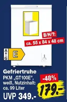 Repo Markt Gefriertruhe PKM „GT100E“ Angebot