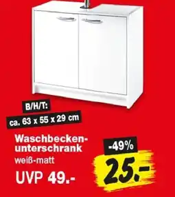 Repo Markt Waschbeckenunterschrank weiß-matt Angebot