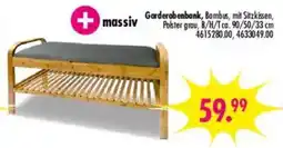 Möbel Boss Garderobenbank, Bambus, mit Sitzkissen Angebot