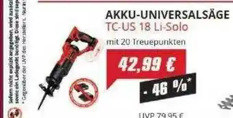 Edeka Akku-universalsäge Tc-us 18 Li-solo Angebot