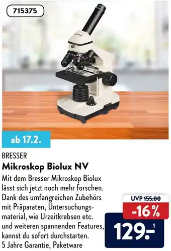 Aldi Nord Bresser Mikroskop Biolux NV Angebot