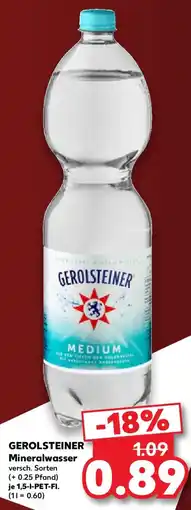 Kaufland GEROLSTEINER Mineralwasser Angebot