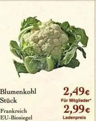 LPG Biomarkt Blumenkohl Angebot