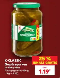 Kaufland K-CLASSIC Gewürzgurken Angebot