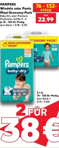 Kaufland Pampers Windeln oder Pants Maxi-Economy-Pack Angebot