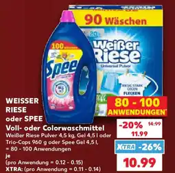 Kaufland WEISSER RIESE oder SPEE Voll- oder Colorwaschmittel Angebot