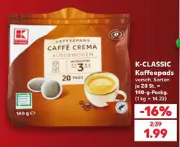 Kaufland K-CLASSIC Kaffee pads Angebot