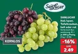 Kaufland SanLucar Tafeltrauben Angebot