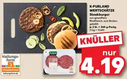 Kaufland K-PURLAND WERTSCHÄTZE Steakburger Angebot