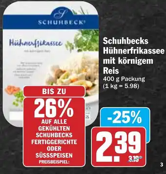 Hit Schuhbecks Hühnerfrikassee mit körnigem Reis 400g Packung Angebot