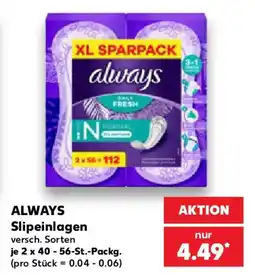 Kaufland ALWAYS Slipeinlagen Angebot