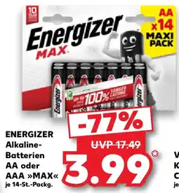 Kaufland Energizer Alkaline-Batterien AA oder AAA »MAX« Angebot