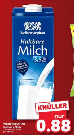 Kaufland Weihenstephan Haltbare Milch Angebot