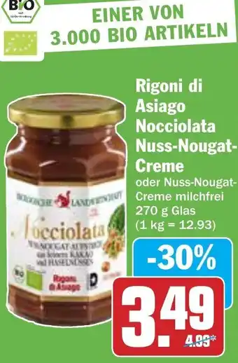 Hit Rigoni di Asiago Nocciolata Nuss Nougat Creme 270g Glas Angebot