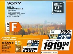 Expert Technomarkt SONY OLED TV K77A69PB Bravia 6 Angebot