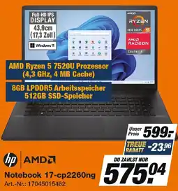 Expert Technomarkt hp AMD Notebook 17-cp2260ng Angebot