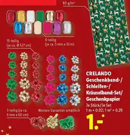 Lidl CRELANDO Geschenkband-/Schleifen-/Kräuselband-Set/Geschenkpapier Angebot