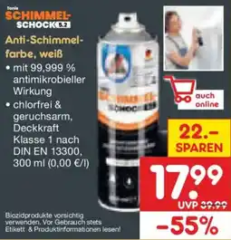 Netto Marken-Discount Tonic SCHIMMEL-SCHOCK 5.2 Anti-Schimmel-farbe, weiß Angebot