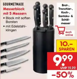 Netto Marken-Discount GOURMETMAXX Messerblock mit 5 Messern Angebot