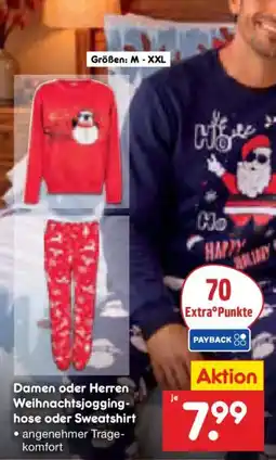 Netto Marken-Discount Damen oder Herren Weihnachtsjogging-hose oder Sweatshirt Angebot