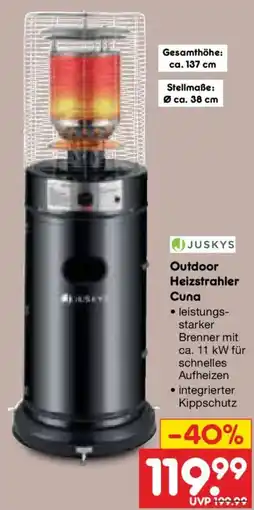 Netto Marken-Discount JUSKYS Outdoor Heizstrahler Cuna Angebot