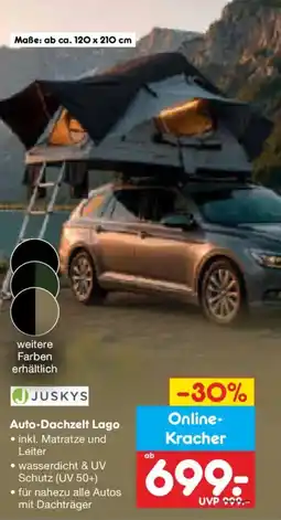 Netto Marken-Discount JUSKYS Auto-Dachzelt Lago Angebot
