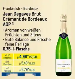 METRO Jean Degaves Brut Crémant de Bordeaux AOP Angebot