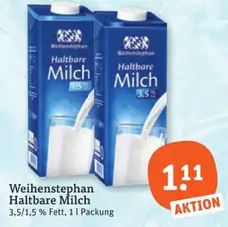 tegut Weihenstephan Haltbare Milch Angebot