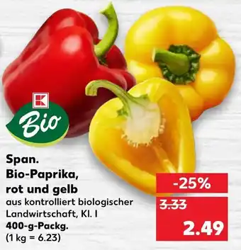 Kaufland Span. Bio Paprika, rot und gelb 400g Angebot