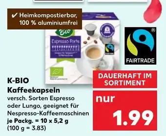 Kaufland K-Bio Kaffeekapseln 10x5,2g Angebot